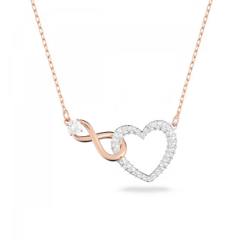 Swarovski® 'Swarovski Infinity' Women's Gold Plated Metal Necklace - Silver/Rose 5518865