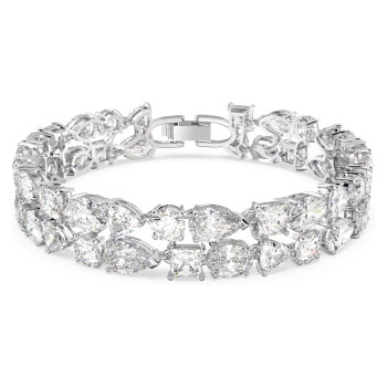 Swarovski® 'Tennis Deluxe' Women's Base Metal Bracelet - Silver 5562088