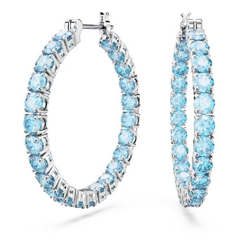 Swarovski® 'Matrix' Women's Base Metal Hoop Earrings - Silver 5647446