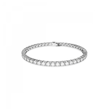 Swarovski® 'Matrix Tennis' Women's Base Metal Bracelet - Silver 5648937