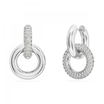 Swarovski® 'Dextera' Women's Base Metal Hoop Earrings - Silver 5671807