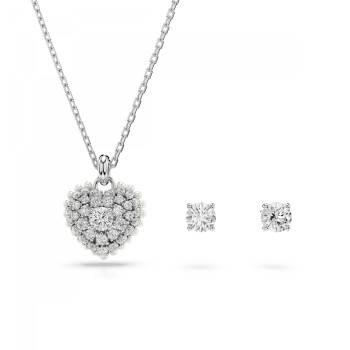 Swarovski® 'Hyperbola' Women's Set: Necklace + Earrings - Silver 5684383