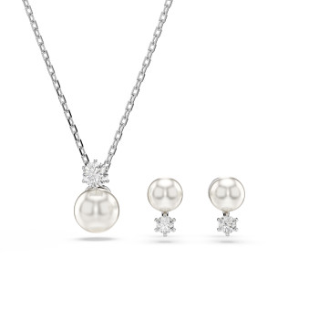 Swarovski® 'Matrix' Women's Base Metal Set: Necklace + Earrings - Silver 5689624