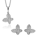 Orphelia® 'Jolie ' Women's Sterling Silver Set: Chain-Pendant + Earrings - Silver SET-7044