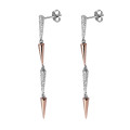 Orphelia® 'Aada' Women's Sterling Silver Drop Earrings - Silver/Rose ZO-7433