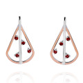 Orphelia® 'Sacha' Women's Sterling Silver Drop Earrings - Silver/Rose ZO-7496