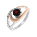 Orphelia® Women's Sterling Silver Ring - Silver/Rose ZR-7375/1 #1