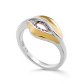 Orphelia® 'Anet' Women's Sterling Silver Ring - Silver/Gold ZR-7520/G #1