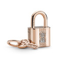 Pandora® Pandora Moments 'Padlock' Women's Gold Plated Metal Charm - Rose 780088C01