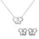 Orphelia® 'Joya' Women's Sterling Silver Set: Chain-Pendant + Earrings - Silver SET-7088