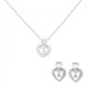 Orphelia® 'Loreta' Women's Sterling Silver Set: Chain-Pendant + Earrings - Silver SET-7126