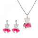 Orphelia® 'Bear Bow' Child's Sterling Silver Set: Chain-Pendant + Earrings - Silver SET-7132