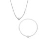 Orphelia® 'Faye' Women's Sterling Silver Set: Bracelet + Necklace - Silver SET-7157