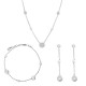 Orphelia® 'Milena' Women's Sterling Silver Set: Chain + Bracelet + Earrings - Silver SET-7379