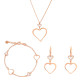 Orphelia® 'Alfina' Women's Sterling Silver Set: Chain + Bracelet + Earrings - Rose SET-7383