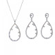 Orphelia® 'Islia' Women's Sterling Silver Set: Necklace + Earrings - Silver SET-7423