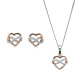 Orphelia® 'Jasmina' Women's Sterling Silver Set: Chain-Pendant + Earrings - Silver/Rose SET-7483