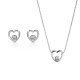 Orphelia® 'Mila' Women's Sterling Silver Set: Necklace + Earrings - Silver SET-7484