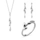 Orphelia® 'Loana' Women's Sterling Silver Set: Necklace + Earrings + Ring - Silver SET-7505