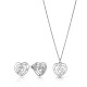 Orphelia® 'Euphoria' Women's Sterling Silver Set: Chain-Pendant + Earrings - Silver SET-7522