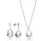 Orphelia® 'Etoile' Women's Sterling Silver Set: Chain-Pendant + Earrings - Silver SET-7524