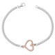 Orphelia® 'Penelope' Women's Sterling Silver Bracelet - Silver/Rose ZA-7103