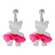 Orphelia® 'Bear Bow' Child's Sterling Silver Drop Earrings - Silver ZO-7132