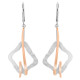 Orphelia® 'Lamara' Women's Sterling Silver Drop Earrings - Silver/Rose ZO-7207