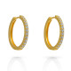 Orphelia® 'Fay' Women's Sterling Silver Hoop Earrings - Gold ZO-7557/G