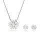 Swarovski® 'Idyllia' Women's Base Metal Set: Necklace + Earrings - Silver 5691486