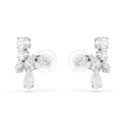 Swarovski® 'Matrix' Women's Base Metal Clip Earrings - Silver 5692523