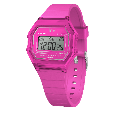 Ice Watch® Digital 'Ice Digit Retro - Neon Pink - Clear' Girls's Watch (Small) 022887