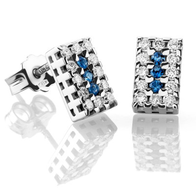 Orphelia® 'Beatrix' Women's Whitegold 18C Stud Earrings - Silver OD-5139