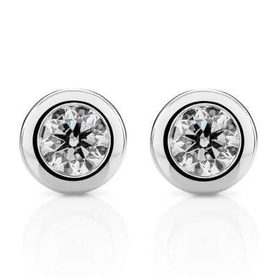 Orphelia® 'Alexandria' Women's Whitegold 18C Stud Earrings - Silver OD-5331