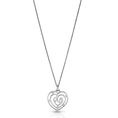 Orphelia® 'Euphoria' Women's Sterling Silver Chain with Pendant - Silver ZH-7522