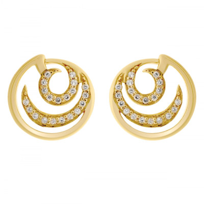 Orphelia® 'Elaine' Women's Sterling Silver Stud Earrings - Gold ZO-7084/2