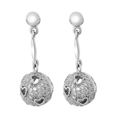 Orphelia® 'Rogue' Women's Sterling Silver Drop Earrings - Silver ZO-7355