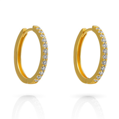 Orphelia® 'Fay' Women's Sterling Silver Hoop Earrings - Gold ZO-7557/G