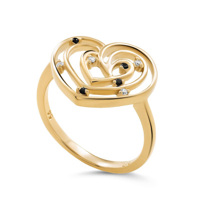 Orphelia® 'Euphoria' Women's Sterling Silver Ring - Gold ZR-7522/G