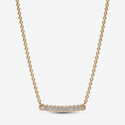 Pandora® 'Timeless Pavé' Women's Gold Plated Metal Necklace - Gold 362635C01-45