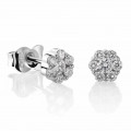 'Norvina' Women's Whitegold 18C Stud Earrings - Silver OD-5326