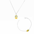 'Minion' Child Unisex's Sterling Silver Set: Chain-Pendant + Bracelet - Silver SET-7135/2