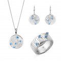 'Babette' Women's Sterling Silver Set: Necklace + Earrings + Ring - Silver SET-7504