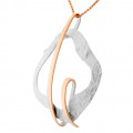 'Lamara' Women's Sterling Silver Chain with Pendant - Silver/Rose ZH-7207