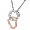 'Ely' Women's Sterling Silver Chain with Pendant - Silver/Rose ZH-7286