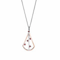 'Sacha' Women's Sterling Silver Chain with Pendant - Silver/Rose ZH-7496