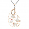 'Lana' Women's Sterling Silver Chain with Pendant - Silver/Rose ZK-7164