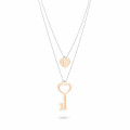 'Izabella' Women's Sterling Silver Necklace - Silver/Rose ZK-7185