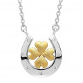 'Signature' Women's Sterling Silver Chain with Pendant - Silver/Gold ZK-7517