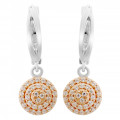 'Leanna' Women's Sterling Silver Drop Earrings - Silver/Rose ZO-7120